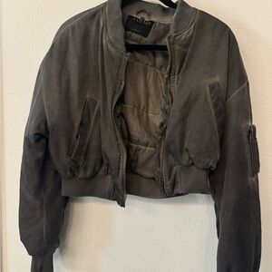 Trendy Charcoal Bomber Jacket